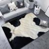 Animal Hide Rug Faux Fur Rug Soft Washable Bedroom Cowhide Carpet Mat Rug