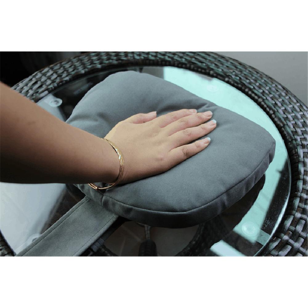 2 Pcs Beige Suede Fabric Car Seat Cushion Support Headrest Neck Rest Pillows Set