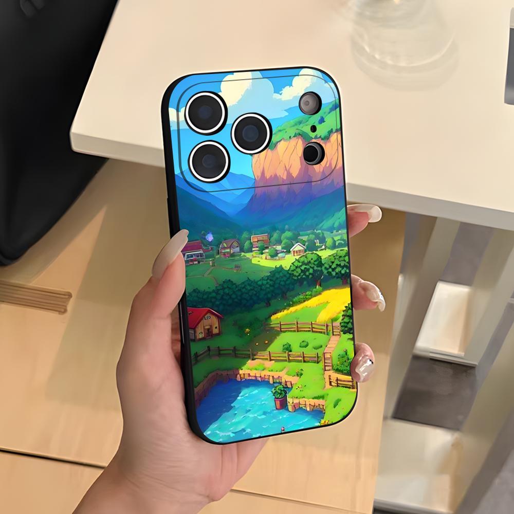 S-Stardew V-Valley Game Phone Case For IPhone 17 Air 16 E Pro Max 15 14 13 Mini 12 Pro 11 Max Plus Black Soft Shell