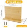 Magnetic Knife Block Holder Wood Double Side Kitchen Knife Organizer Standing With Anti Slip Base Multifunction Detachable