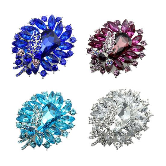 סיכת חתונה צורת פרח יוקרתית משטח חלק לטווח ארוך נשים מתנת סיכה