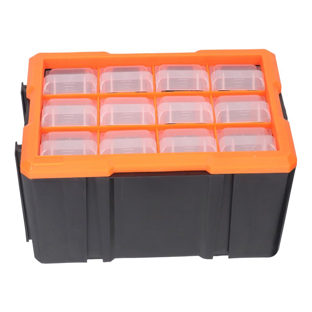 Schubladen-Teilebox 12 Schubladen PVC Hardware Aufbewahrungsorganizer Stapelbare Werkzeugaufbewahrungsbox