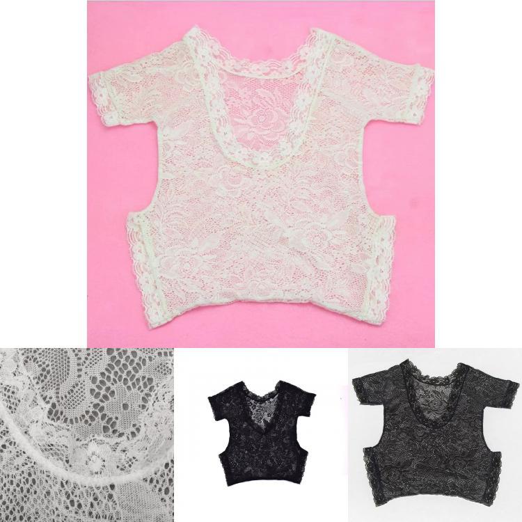 Baby Short Sleeve Romper With Lace Details And Nylon Fabric For Unisex Newborn Photography And Gift