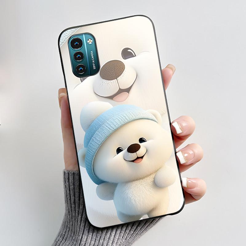 For Nokia G21 G11 Plus Case Cute Love Rabbit Cartoon Black TPU Silicone Soft Cover For NokiaG21 G 11 G11Plus Bumper Phone Case