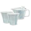 J Kitchens Isaozan Kiln Teapot Made In Japan Pair of Stylish Tea For 1 To 2 Comes with Tea Light Blue Set, Hasamiyaki, (Teapot, Teacups, Set), 240cc,