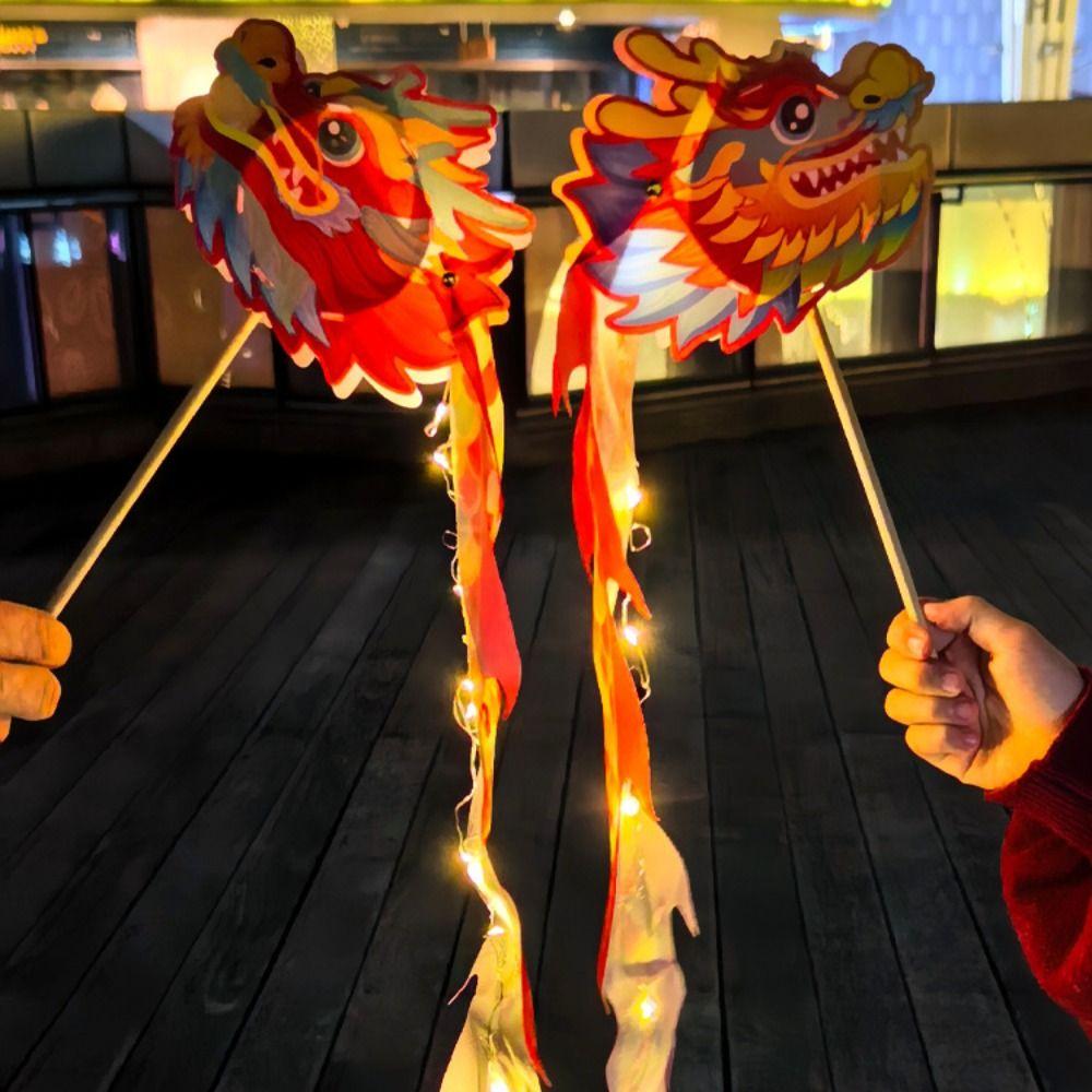 Fluttering Chinese Traditional Dragon Lamp Paper Glowing Lanterns Handheld Lantern Spring Festival