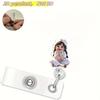 Cartoon Smiling Nurse 2D Flat Acrylic Retractable ID Clip, Sturdy Badge Holder For Nurses And Medical Learners, Essential Daily Nurse Accessory
