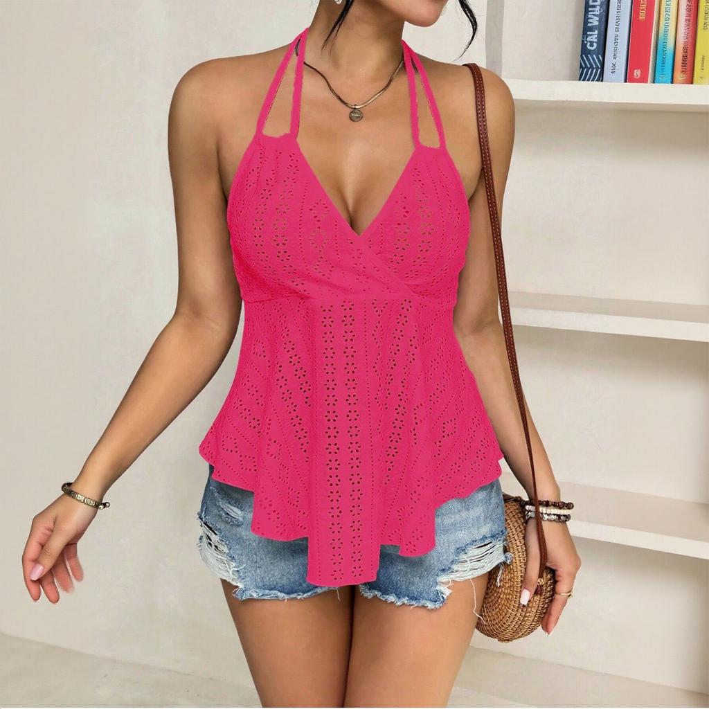 Women's Casual Hanging  Hollow Strap Vest Top