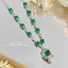 High Jewelry Design Simulation Emerald Snake Necklace Heavy Industry Luxury Inlaid Colored Treasure Sugar Tower Chain Banquet Dress