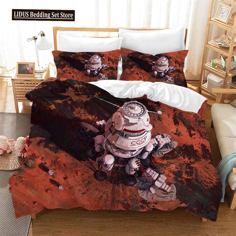 3D Astronaut Duvet Cover Set Galaxy Star Bedding Set Polyester Comforter Cover Girl Kid Bedroom Decor King Size With Pillowcase