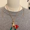 Artistics Horse Charm Jewelry Bohemian Styles Necklace Soft Wax Cord Chain Versatile Wardrobe Staple