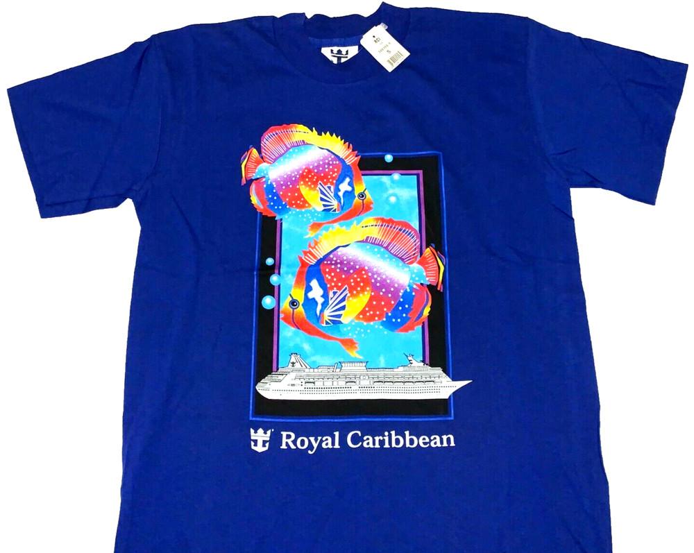 Редкий! Футболка Royal Caribbean International 1990-х годов Новая с биркой МАЛЕНЬКАЯ Однострочный шов Унисекс S