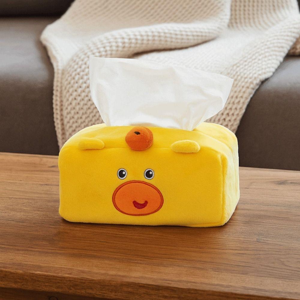 Cute Capybara Lulu Tissue Box Cartoon Napkin Holder Gift Large Capacity Tissue Storage Bag Household