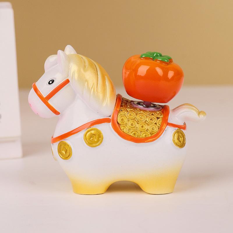 Little Horse Fu Fu Rotating Charm Decorative Item for Office Desk, Zodiac-themed Temple Decoration