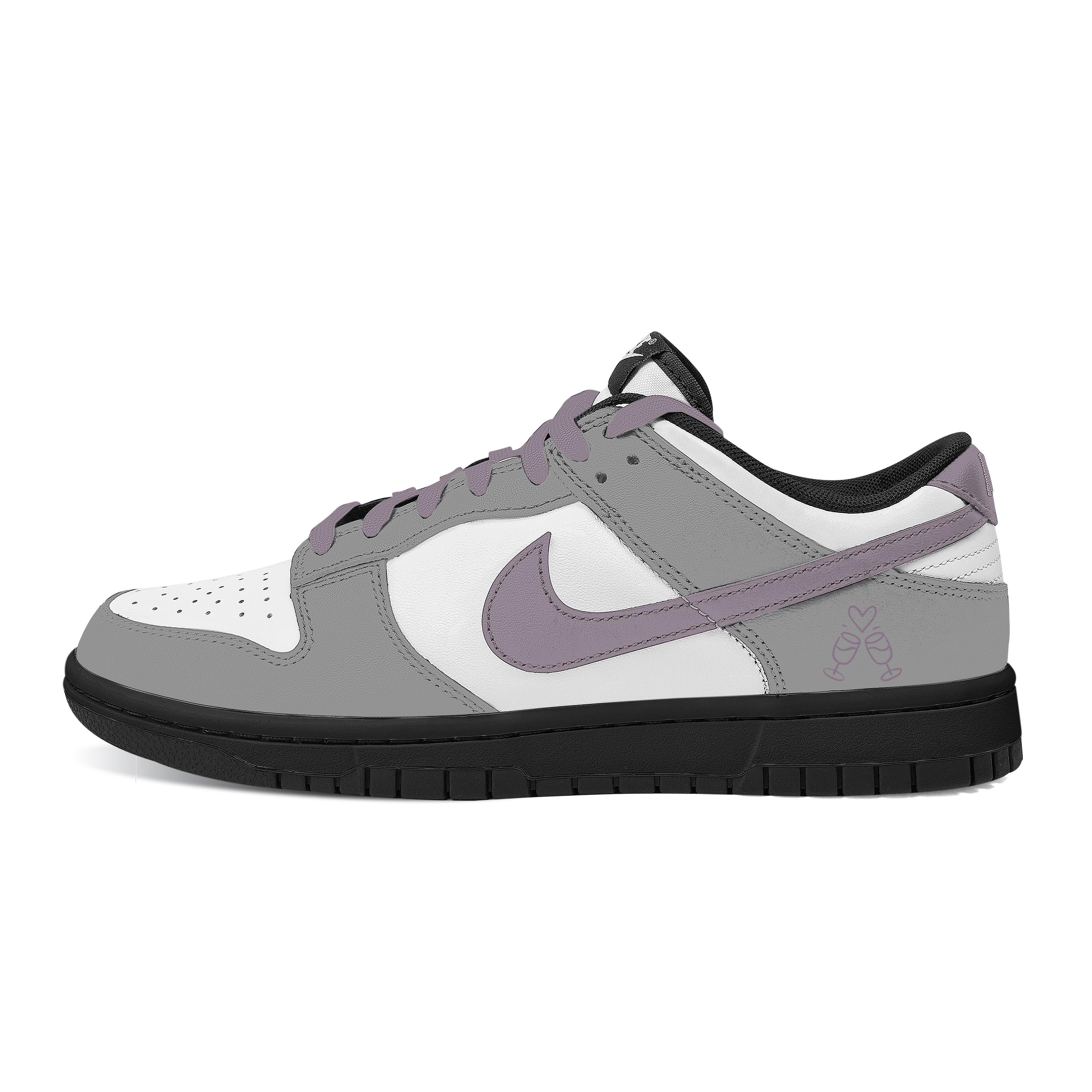 

Nike Dunk Gray Purple Affection Abrasion Resistant Low top Skateboard Shoes Unisex Gray White DD1391-100(Team529-) 45