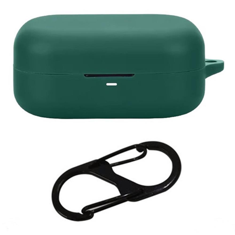 

For Bang & Olufsen Beoplay Eleven Bluetooth-compatible Earphones Case with Anti Lost Buckle Silicone Protective Cover Blackish Green