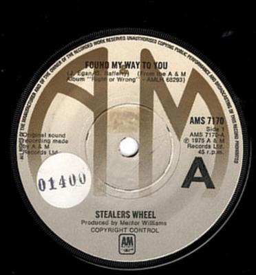 7inch Record STEALERS WHEEL - Found My Way To You AMS7170 A&M Records 1975 UK Rock Used