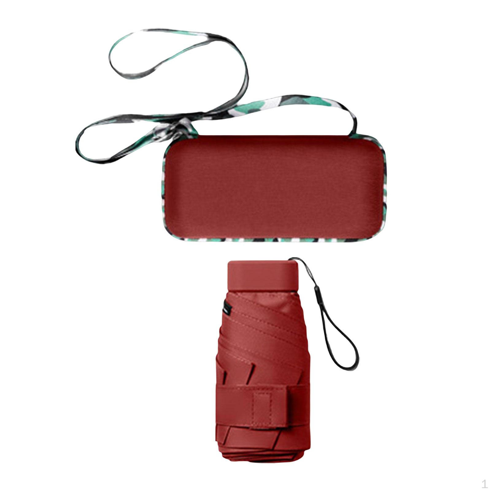 

Зонт с футляром Компактный дизайн Идеально подходит для путешествий Легкий портативный зонтик от солнца на открытом воздухе и дождя красный