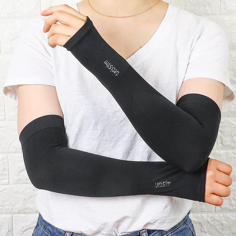 Sommar Isilke Långa Ärmar Solskydd Armskydd Herr Dam Manschett Ny Cool Handärm Anti-UV Cykling Armärm Fingerlös