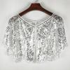 Embroidered Sequin Detachable Shawl Shoulder Wrap Girls Lace False Collar Dress Decoration Collar Cape Clothes Accessories