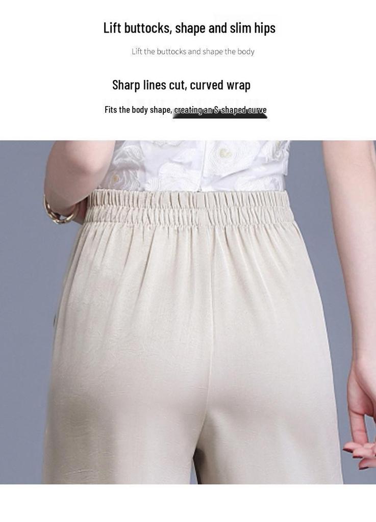 2026 New Versatile High Waist Straight Leg Trousers - Loose, Slimming, Breathable, Stylish Trousers for Middle-Aged and Elderly Women.