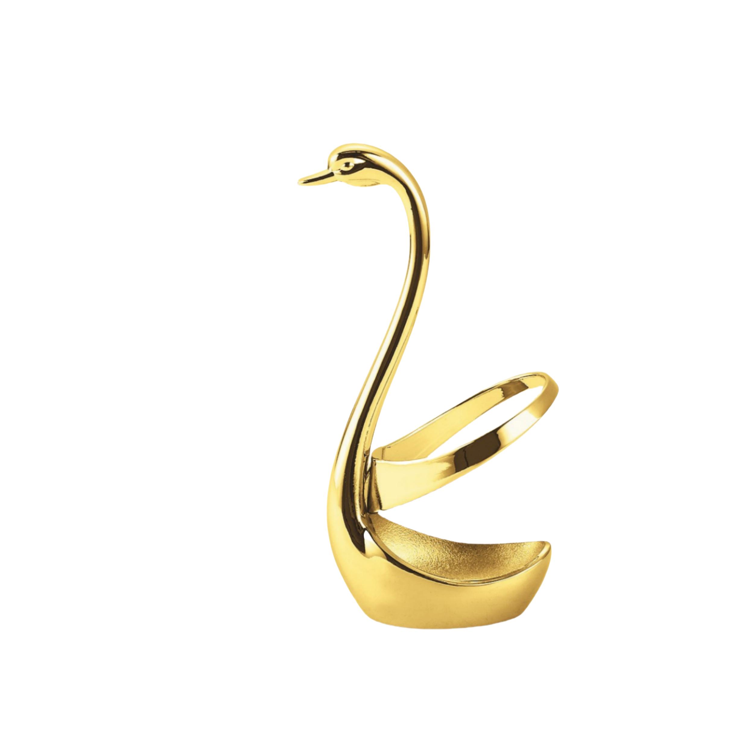 

Креативная вилка для фруктов из нержавеющей стали, ложка, столовые приборы, держатель для лебедя, набор посуды, кухонные инструменты золотой