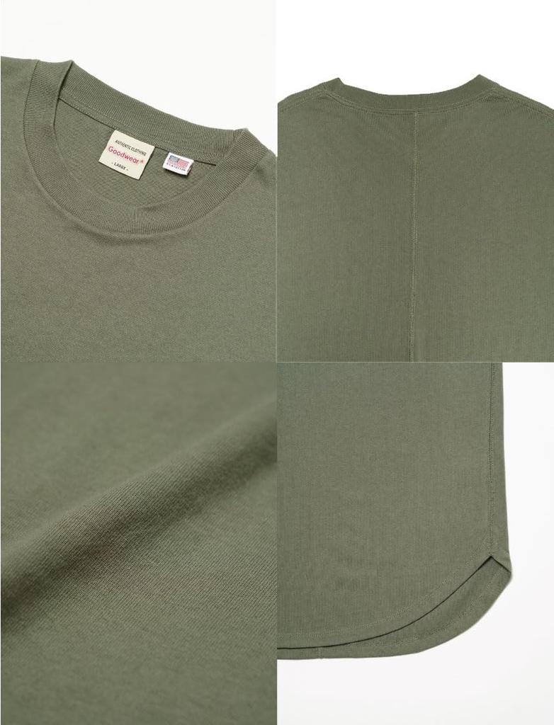 Langarm Langlänge USA Einfarbig [Good Wear] T-Shirt, Schwergewicht, 7,6 oz. Baumwolle, Herren, Damen, Dick, (L, Olive)