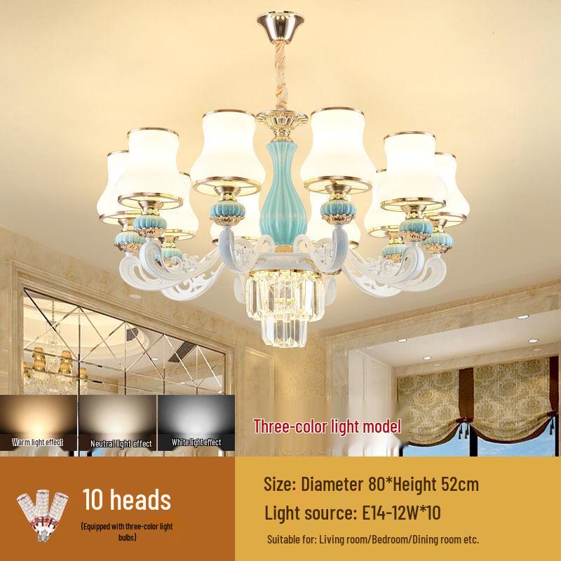 New 2024 European Crystal Chandelier for Living Room and Master Bedroom Luxury Lighting.
