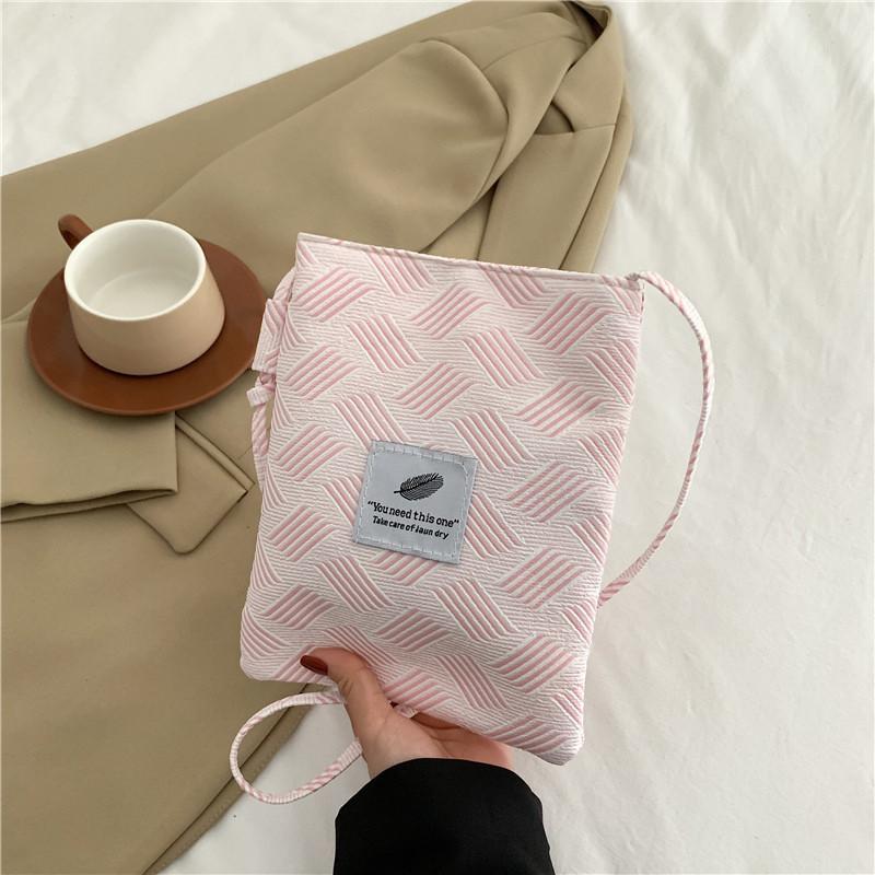 Soft Stylish Corduroy Crossbody Phone Bag For Women With Chic Bucket Shape Design And Multiple Colors Available