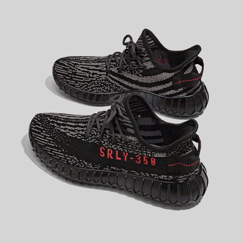 New couple popcorn sole coconut shoes fly-woven breathable running shoes men's ins trendy casual sports shoes