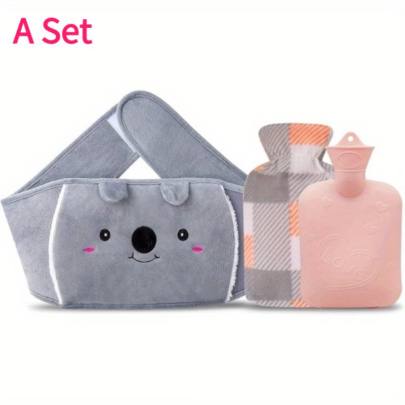 

Hot Water Bottle with Cover 1L Warming Hot Water Bag 120cm Long Soft Waist Strap Set for Neck Shoulder Back Hands Legs Reusable