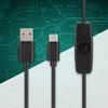 Durable 5V 3A Type C to USB Charging cable 1M / 3.3ft Power Button Switch Type C Cable Power Cord for Raspberry Pi 4B