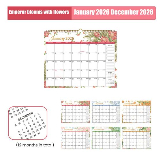 2026 Wall Calendar 14" X 11" Large Calendar with Hanging Hook January