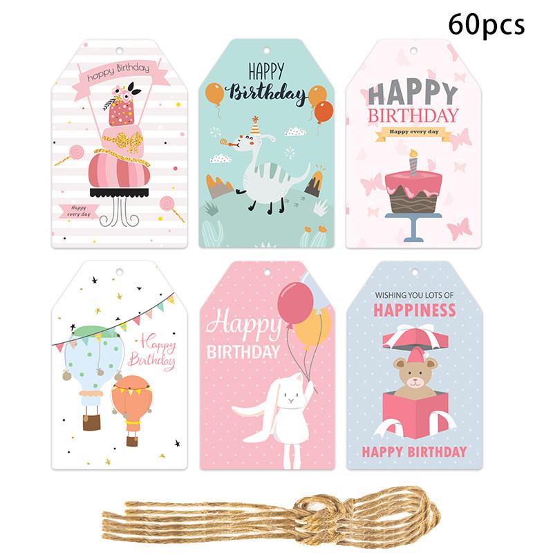 Decorations Birthday Party With Paper Hang Tags And 60pcs For Setup Venue