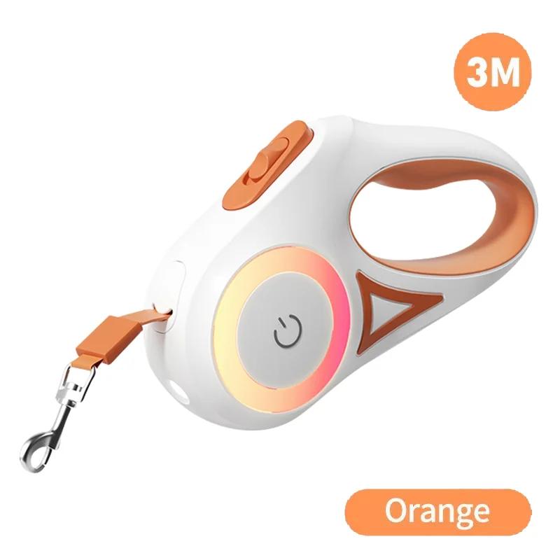 

5M Automatic Dog Leash Retractable LED Luminous Leading Fashion Light Straps For Dog Puppy Pet Flexi Walking Running Lead L
