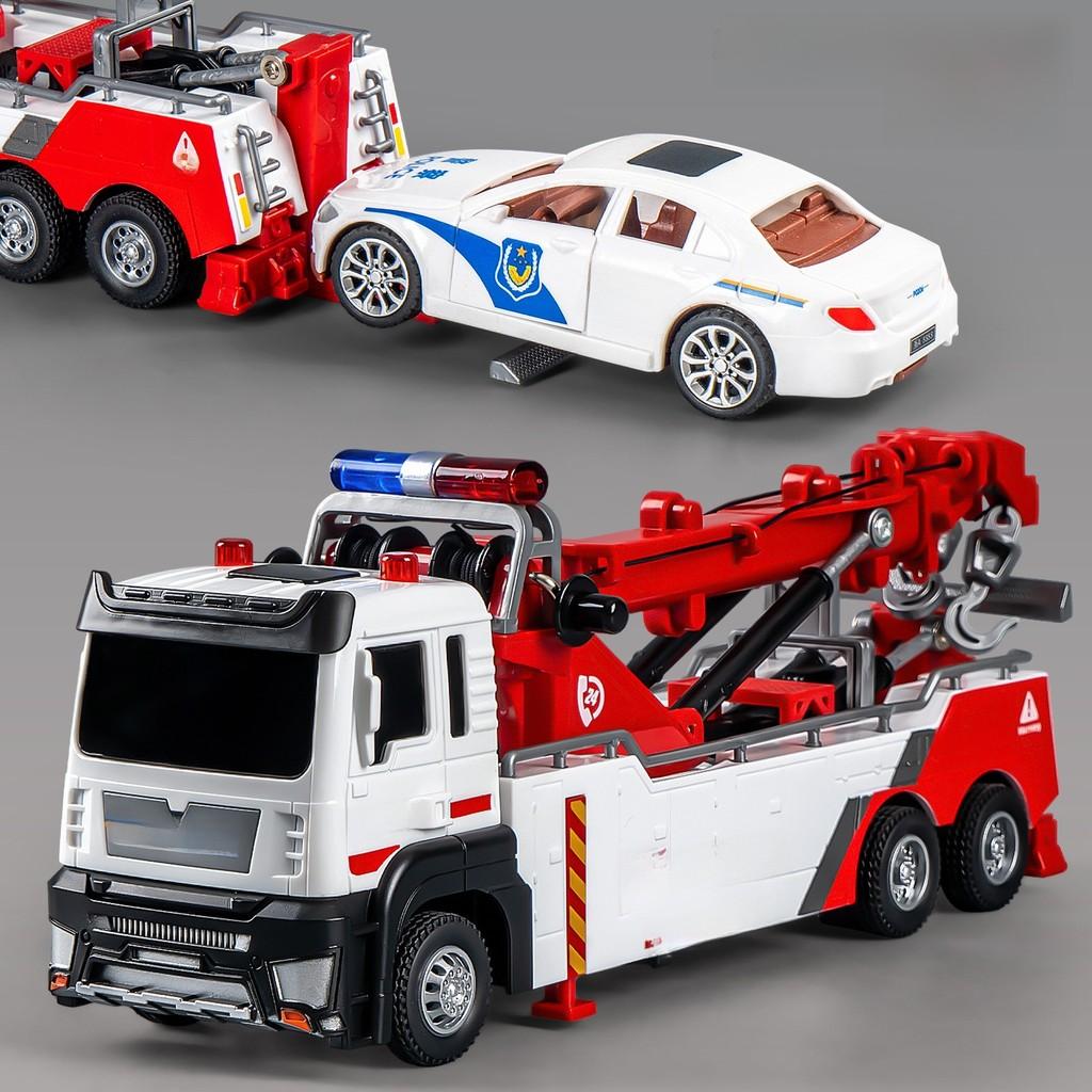 Kinderanhänger Räum- und Rettungsfahrzeug Spielzeugauto mit Licht und Ton für Kinder zum Lernen und Spielen