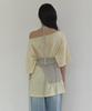 Lonkeu Tie-Up String Knit Top (Gray)