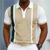 Men's Summer Polo Shirt Striped Short-Sleeve Breathable Men's Top Business-Style Collar High-Quality Short-Sleeve Top