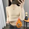 Women's Plus Velvet Warm Knit Sweater, High Collar, Long Sleeve, Thick Inner Layer - 2025 Autumn/Winter Collection