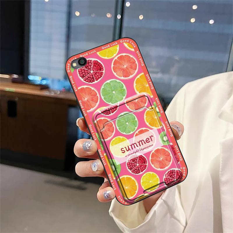 Dirt-resistant Soft case Phone Case For Xiaomi Redmi GO Card slot protective TPU Card bag Full wrap Fashion Design Cover