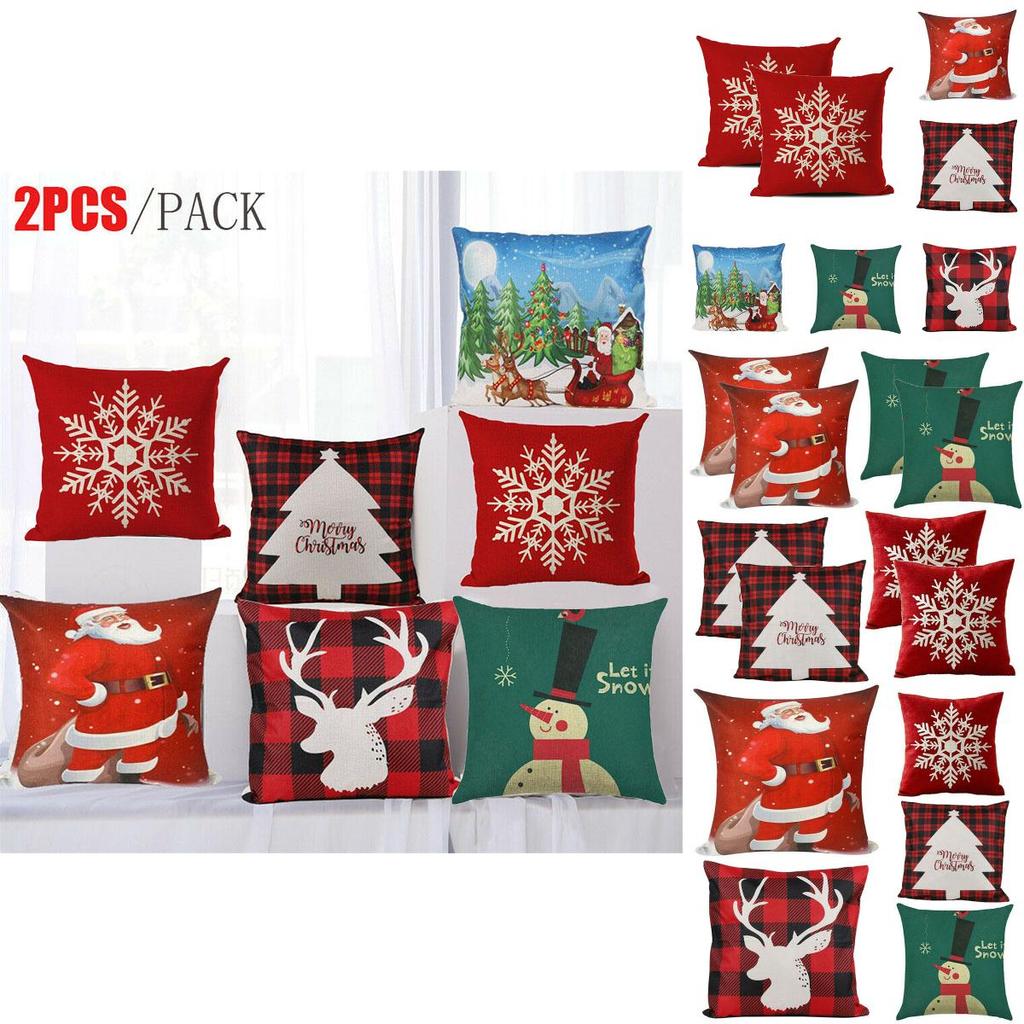 Luxurious Cotton Linen Christmas Throw Pillow Covers Featuring Festive Snowman Pattern