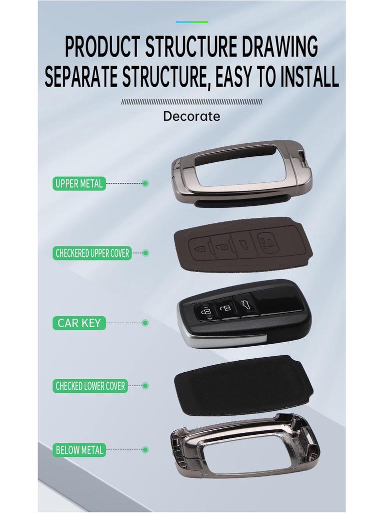 Toyota Key Covers: Compatible with Avalon, Camry, Corolla, Levin, Wildlander, RAV4, and Prado.