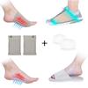 2 Pairs - Foot Arch Support Sleeves and Original Silicone Gel Pads Set, Compression Arch Pad