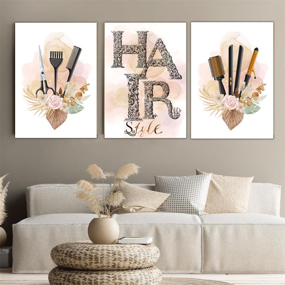 Barbershop Salon Hair Style Club Wall Art Canvas Painting Nordic Posters And Prints Fashion Pictures For Living Room Girl Decor