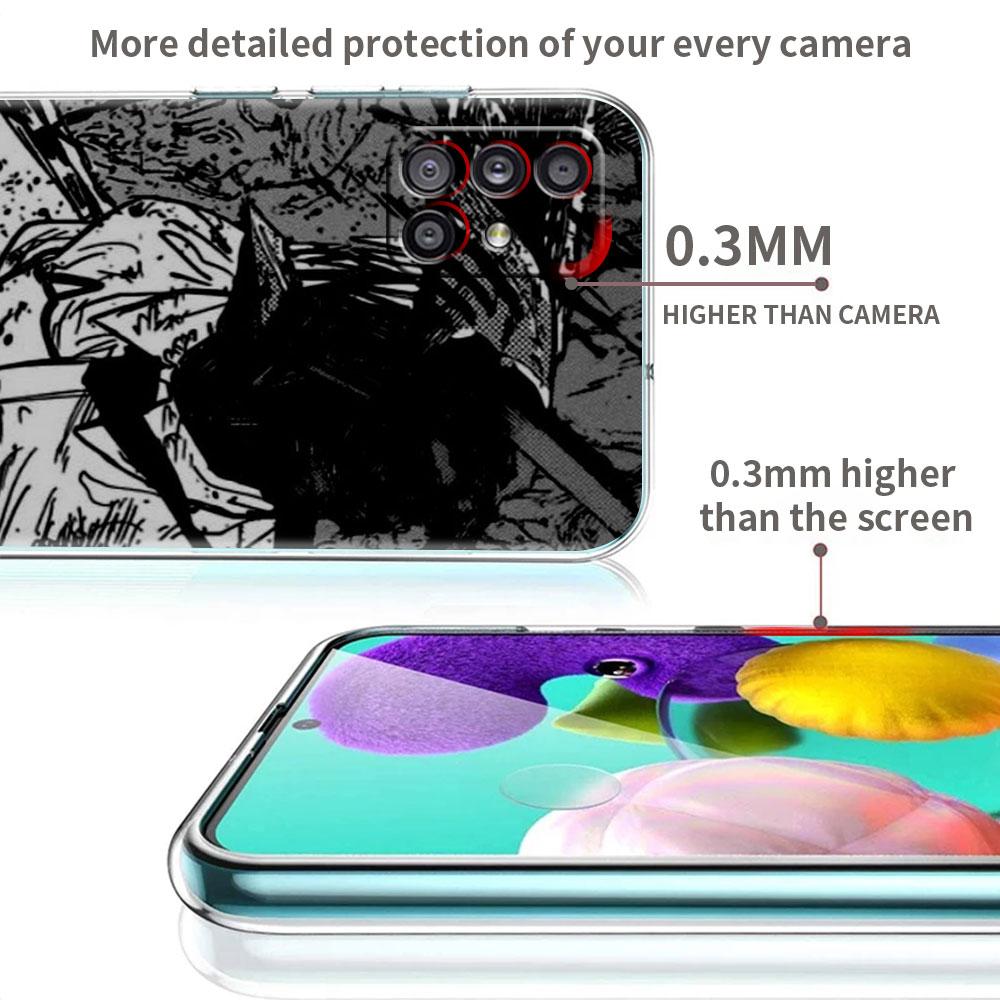 Clear Case For Samsung Galaxy A52 A12 A51 A32 A21s A71 A32 A22 50 A70 A31 A72 5G Phone Cover Chainsaw Man Cool