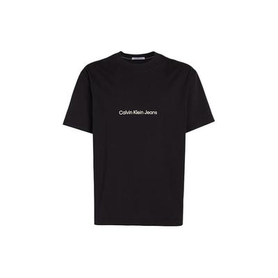 Round Neck Logo Print Short Sleeve T-Shirt Men Tops Black J30J325492-BEH