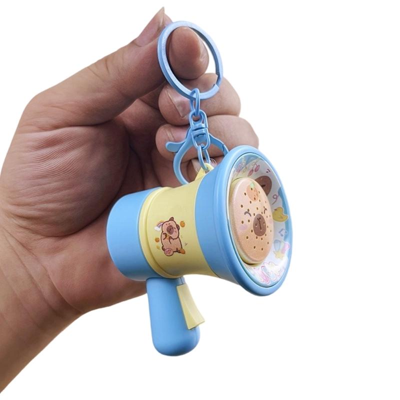 Whimsical Capybara Voice Recorder Keychain 30 Second Memory Storage Bag Bag Pendant Car Accessory Novelty Keyring