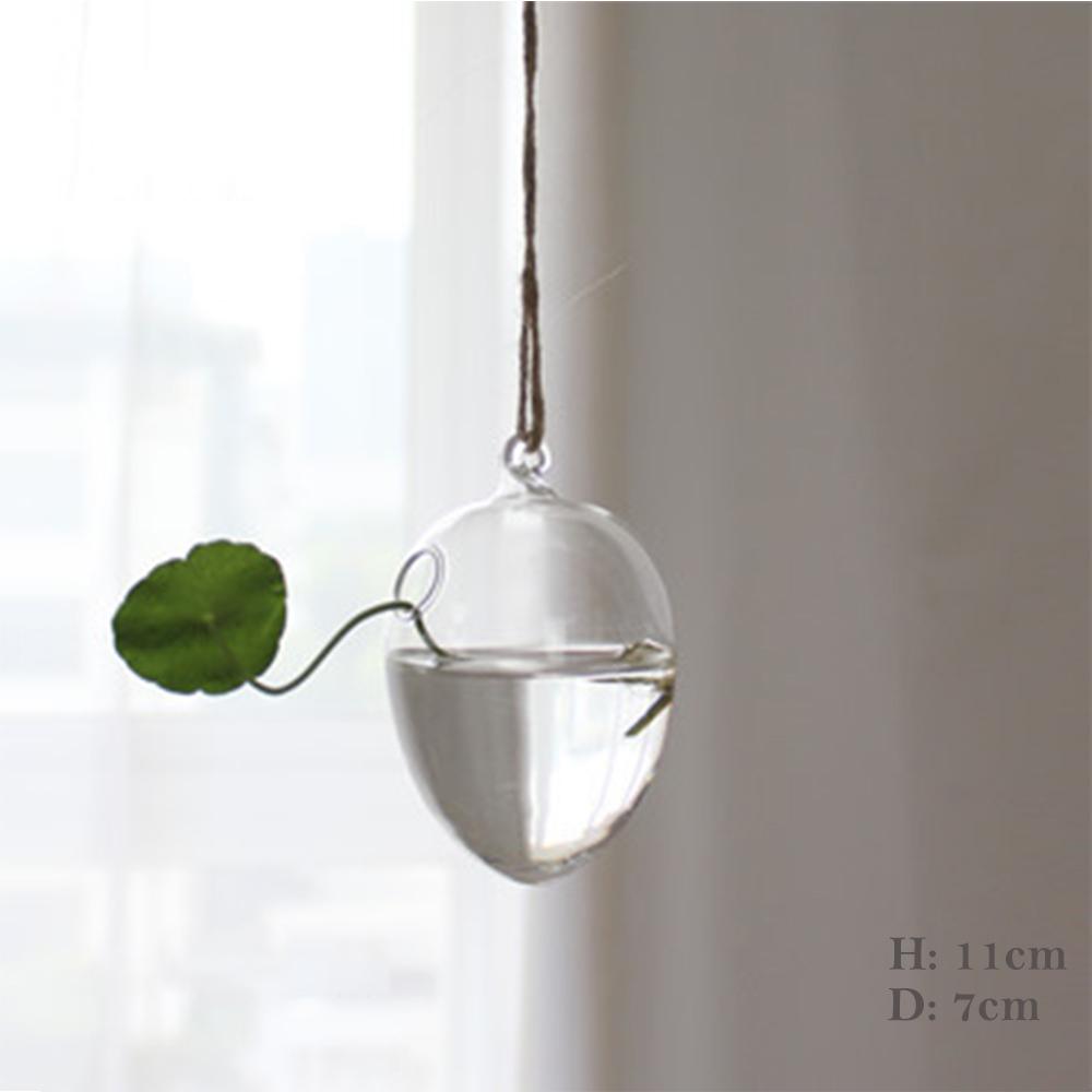 1Pcs Creative Hanging Glass Vase Transparent Hydroponic Container Terrarium Flower Plant Pot Garden Home Wedding Decoration