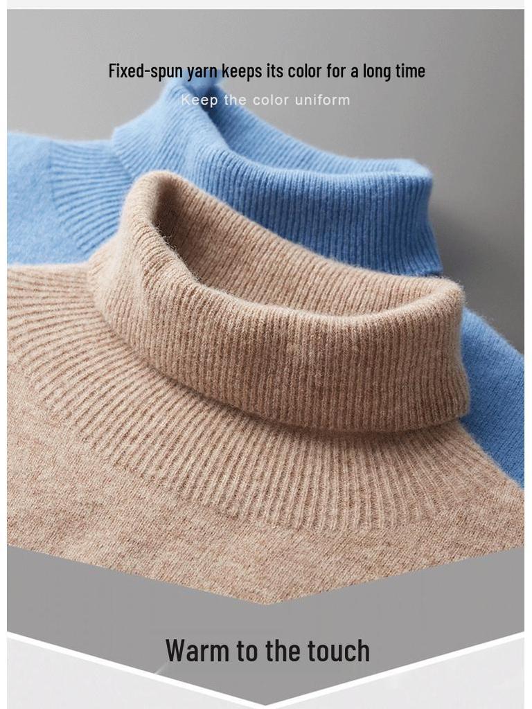 Spring & Autumn Men's Pure Wool Plus Size Knit Sweater - Versatile, Trendy, Lightweight.