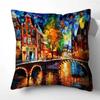Art Mountain Path Hot Air Balloon Painting Pillowcase Sofa Chair Car Cushion Cover Room Home Decoration Embrace Pillowcase